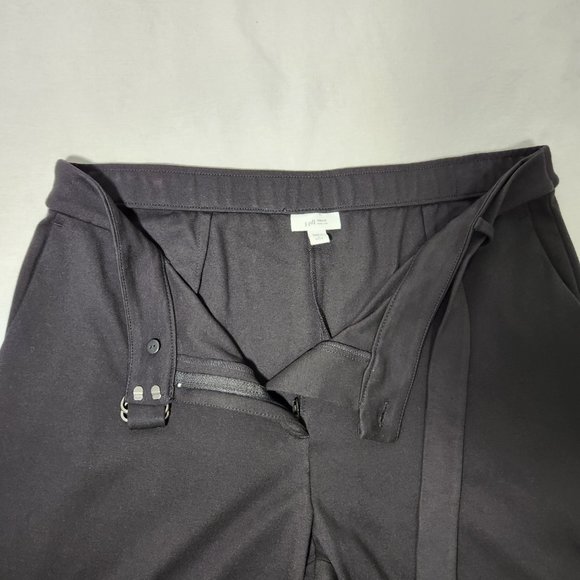 J. Jill Minimalist PONTE Belted Full Leg Cropped Black Pants Size LP LIKE NEW! - Picture 7 of 16